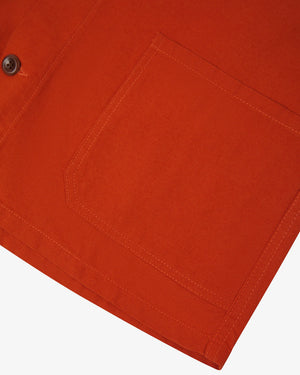 Men's Organic Buttoned Overshirt - Rust