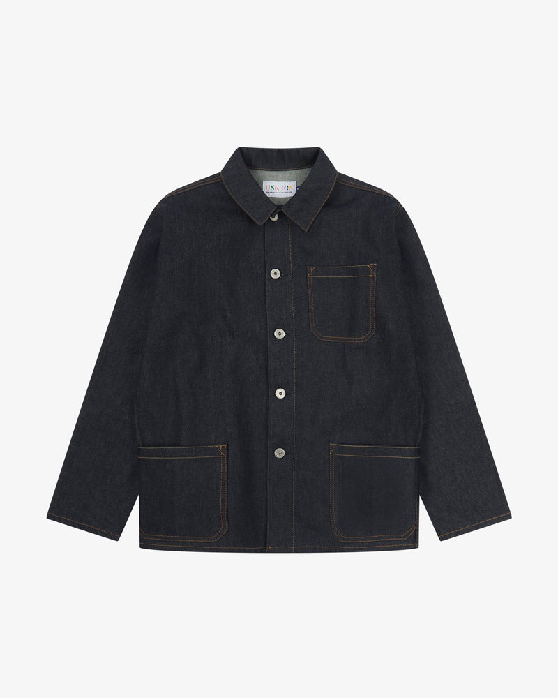 Men's Organic Buttoned Overshirt - Raw Orta Denim