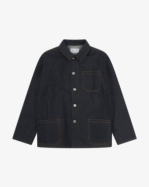 Men's Organic Buttoned Overshirt - Raw Orta Denim