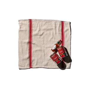 India Cloth Tea-Towel: Red Stripe