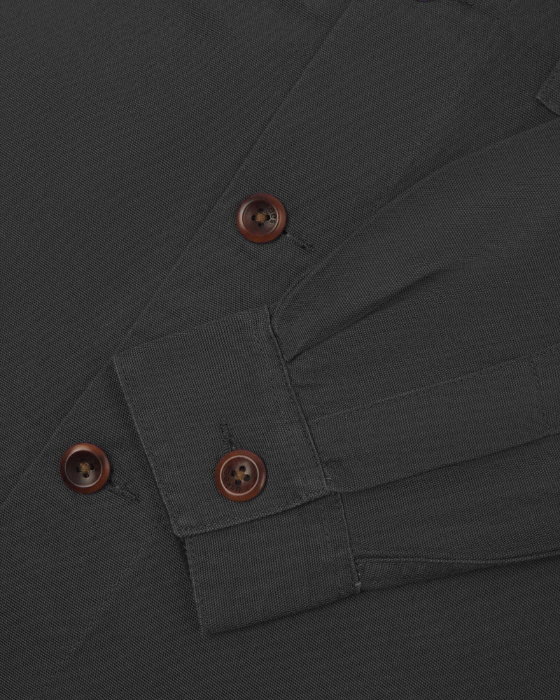 Men's Organic Buttoned Workshirt - Charcoal