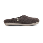 Hand-made Natural Brown Felted Wool Slippers