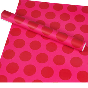 Red on Pink Spotlight Printed Wrapping Paper