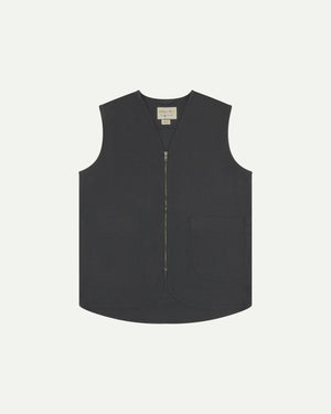 Drill Zip Up Vest - Charcoal