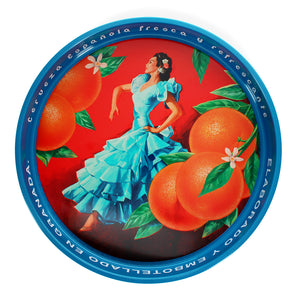 Round Metal Serving Tray - Cerveza Española