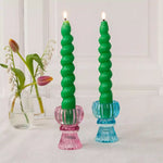 Twisted Candles - Dark Green (Pack of 2)