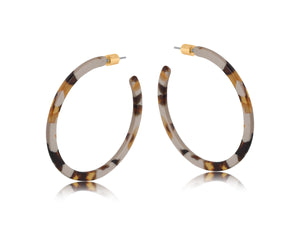 Kathryn Resin Hoop Earrings - Cappuccino / Brown
