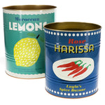 XL Storage Tins, Lemons and Harissa, Set of 2