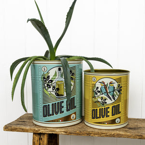 XL Olive Oil Storage Tins, Set of 2