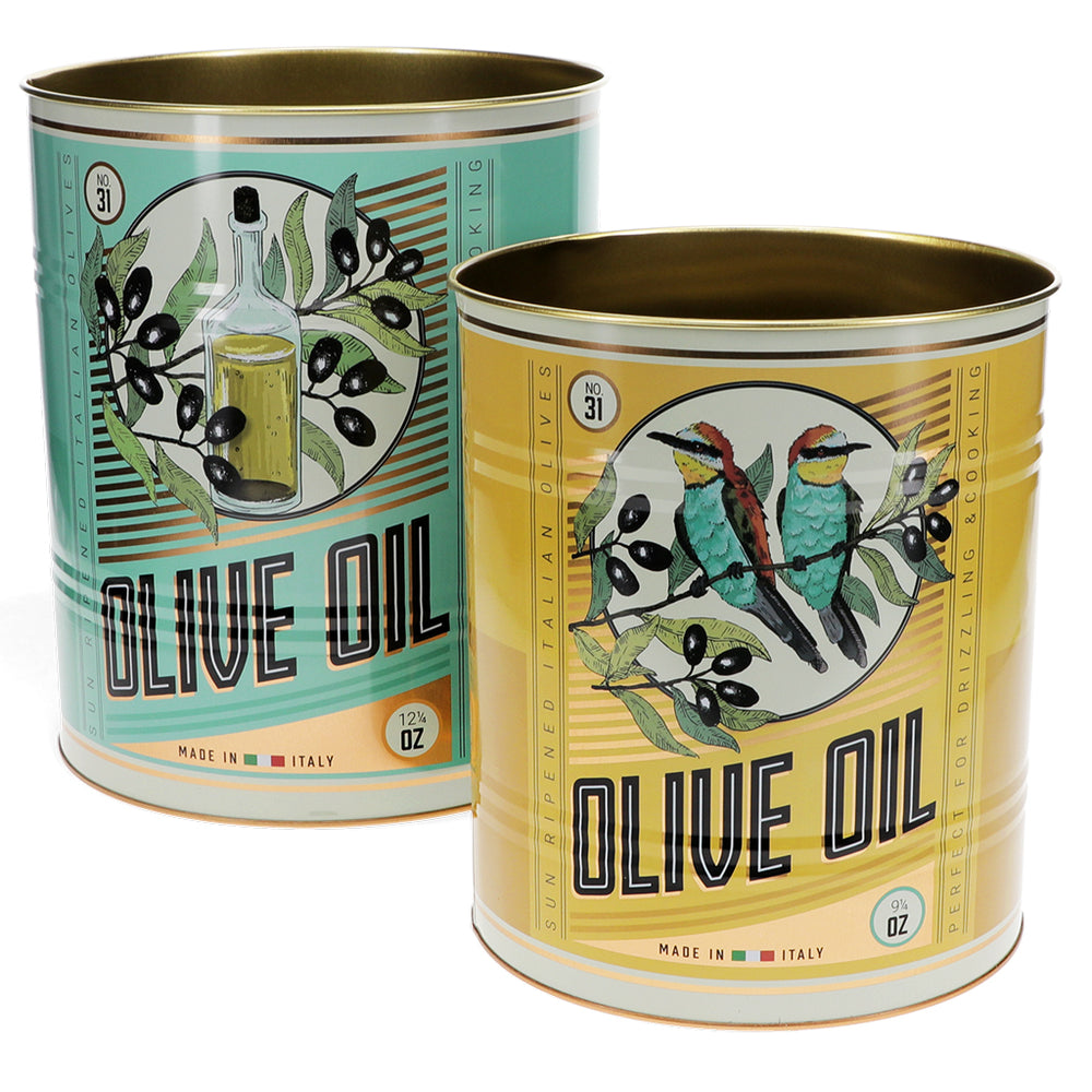 XL Olive Oil Storage Tins, Set of 2