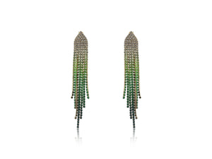 Veronika Ombre Art Deco Style Fringe Earrings - Green