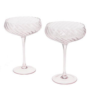 Scalloped Coupe Cocktail Glasses - Boxed Pair