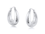Sophia Organic Shape Oval Earrings - Silver