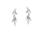 Flora Leaf Dangle Earrings - Silver