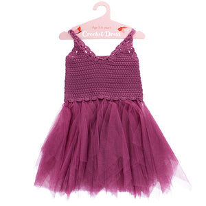 Crochet Dress - Damson - Age 5-6 Years