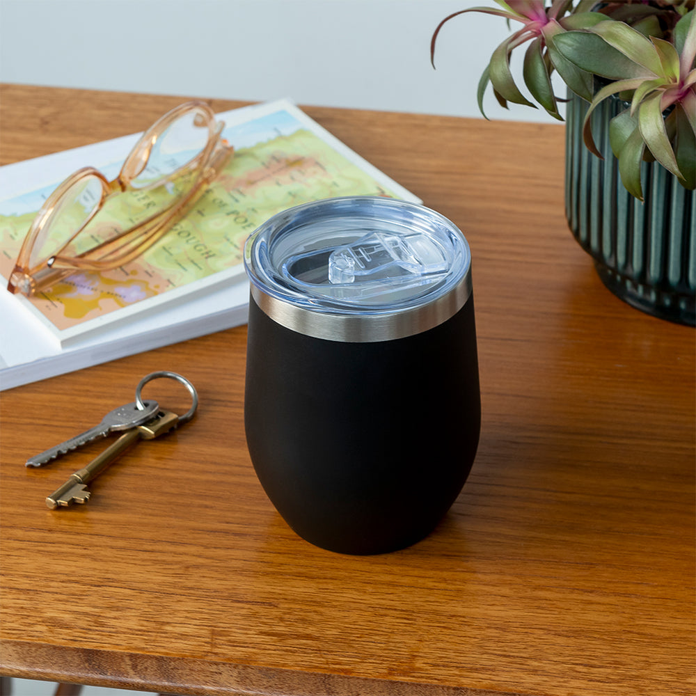 Rubber Coated Travel Cup - 350ml - Black