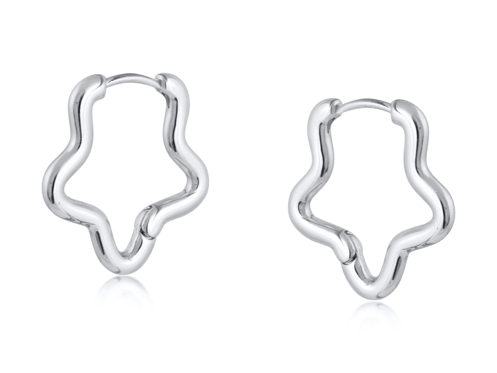 Soraya Organic Squiggle Earrings - Silver