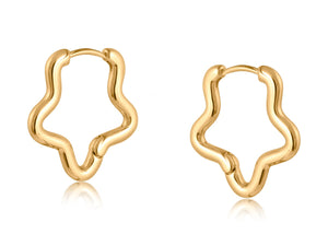 Soraya Organic Squiggle Earrings - Gold