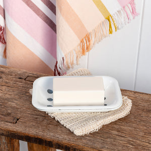 2 Part Enamel Soap Dish - White