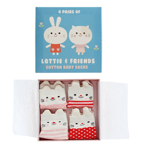 Lottie and Friends Set of 4 Organic Baby Socks