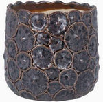 Brown Metallic Stoneware Mushroom Plant Pot - Medium