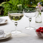 Etched Star Coupe Glasses - Boxed Pair