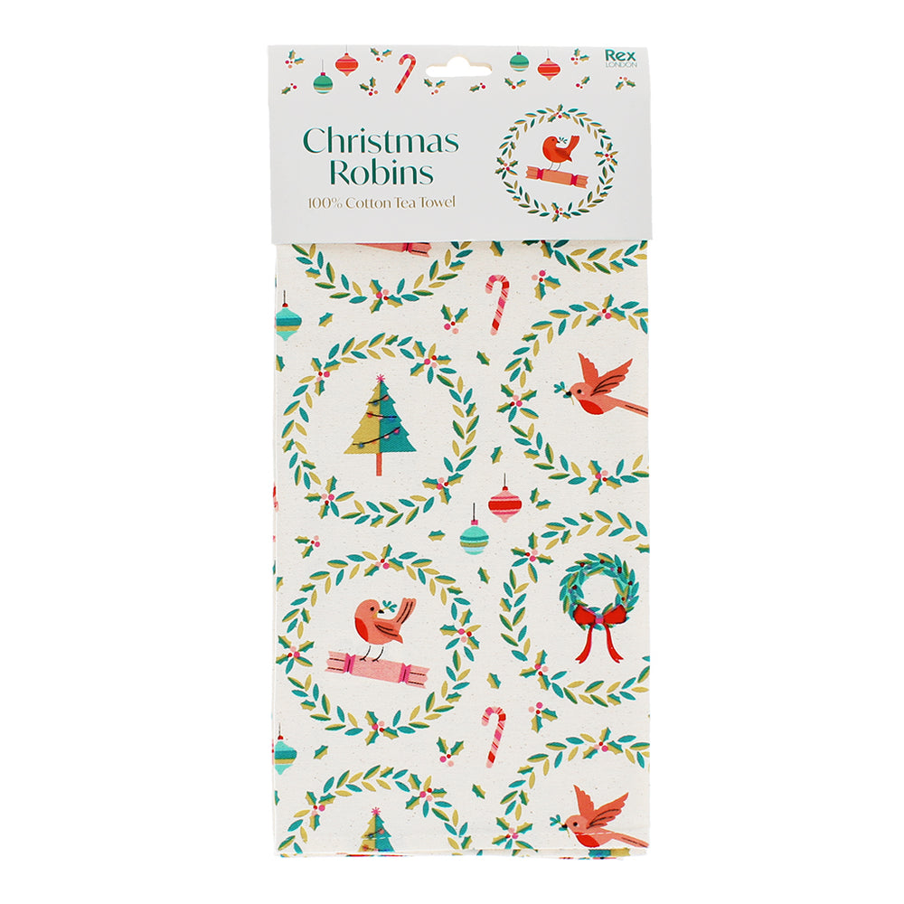 Cotton Tea Towel - Classic Christmas
