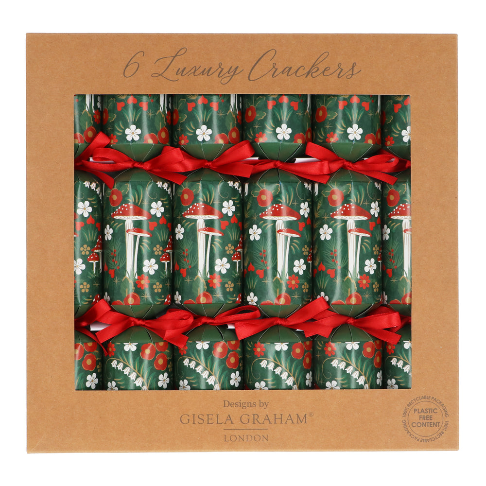 Red Toadstools Crackers  - Box of 6