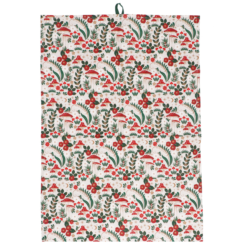Toadstools Cotton Tea Towel