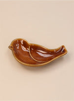 Green Stoneware Mini Bird Dish