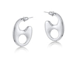 Anchor Chain Earrings - Silver