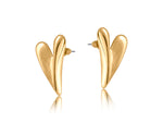 Cassia Folded Heart Stud Earrings - Gold