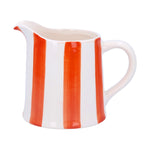 Orange Stripe Stoneware Creamer Jug