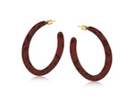 Oleandre Resin Statement Hoop Earrings - Cacao/Black