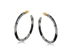 Hortense Resin Statement Hoop Earrings - Black, Grey, White