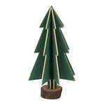 Green Wood 3D Tree With Gold Trim Ornament
