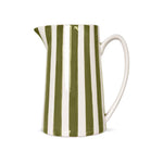 Large Striped Pitcher Jug - Khaki