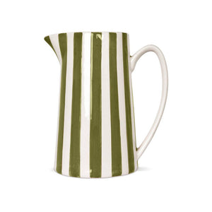Large Striped Pitcher Jug - Khaki