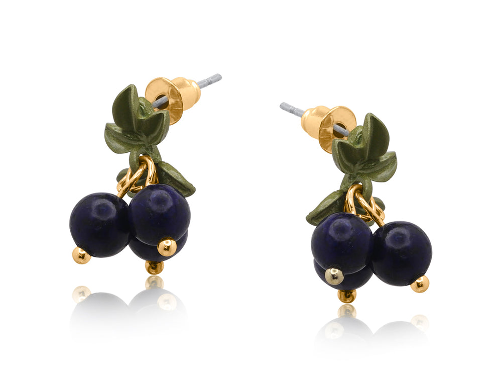 Gora Blueberry Stud Earrings - Navy