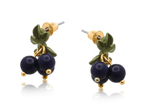 Gora Blueberry Stud Earrings - Navy