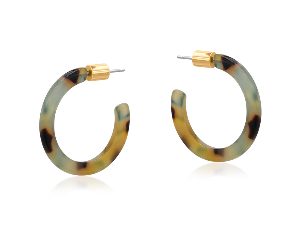 Octavia Thin Resin Hoop Earrings - rust