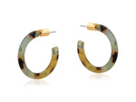 Octavia Thin Resin Hoop Earrings - rust