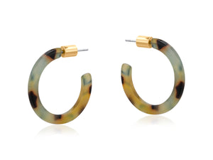 Octavia Thin Resin Hoop Earrings - rust