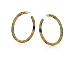 Octavia Thin Resin Hoop Earrings - Rust