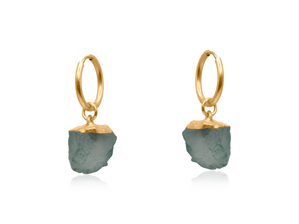Beatrice Stone Earrings - Gold / Green