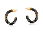 Callope Petite Resin Hoop Earrings -Beige