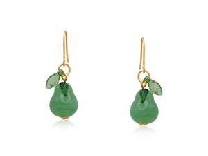 Pear Drop Earrings - Green