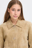 Livia Buffalo Leather Jacket - Travertine