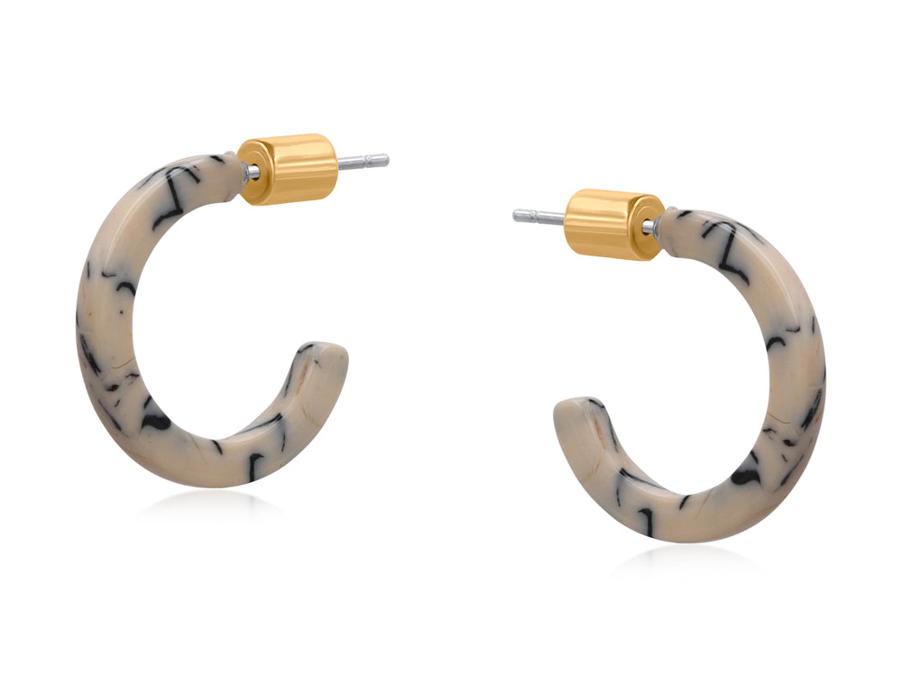 Sunny Petite Resin Geo Earrings - White