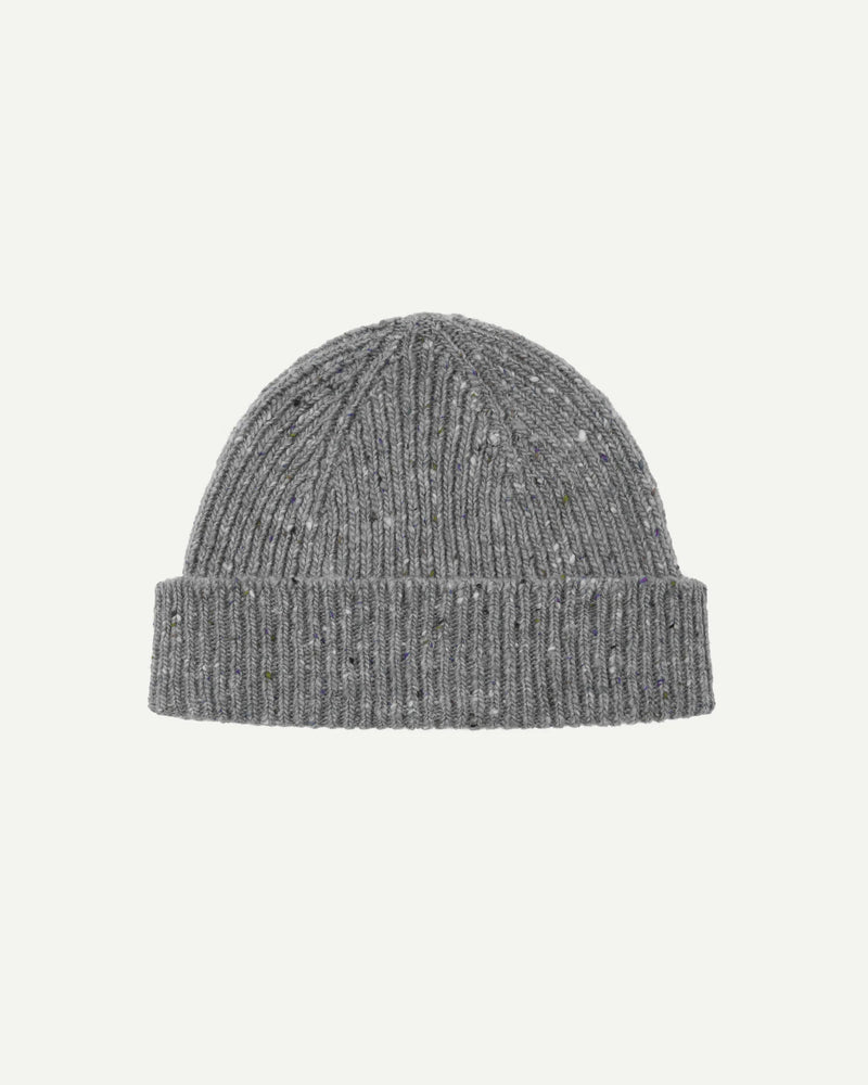 Speckled Donegal Wool Hat - Silver Grey